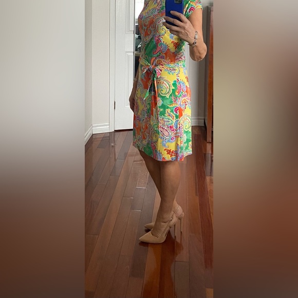 Ralph Lauren multi-print a line dress with belt. Size S. - Picture 3 of 8